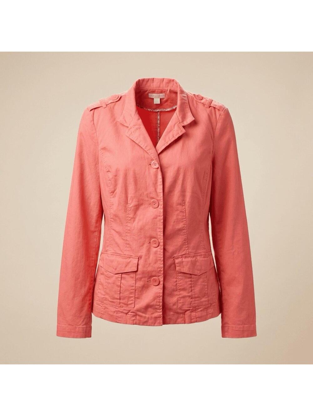 Charter Club Women's Coral Blazer Jacket Sz 12 Lightweight Cotton Blend Classic
